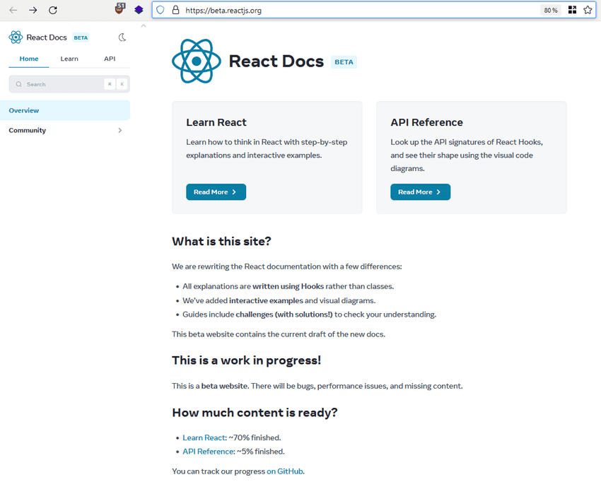new React Docs Beta 2022